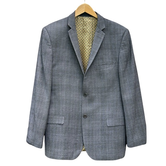 Ted Baker Mens Endurance Wool Plaid Blazer Sz 40R Sport Coat Preppy OldMoney
